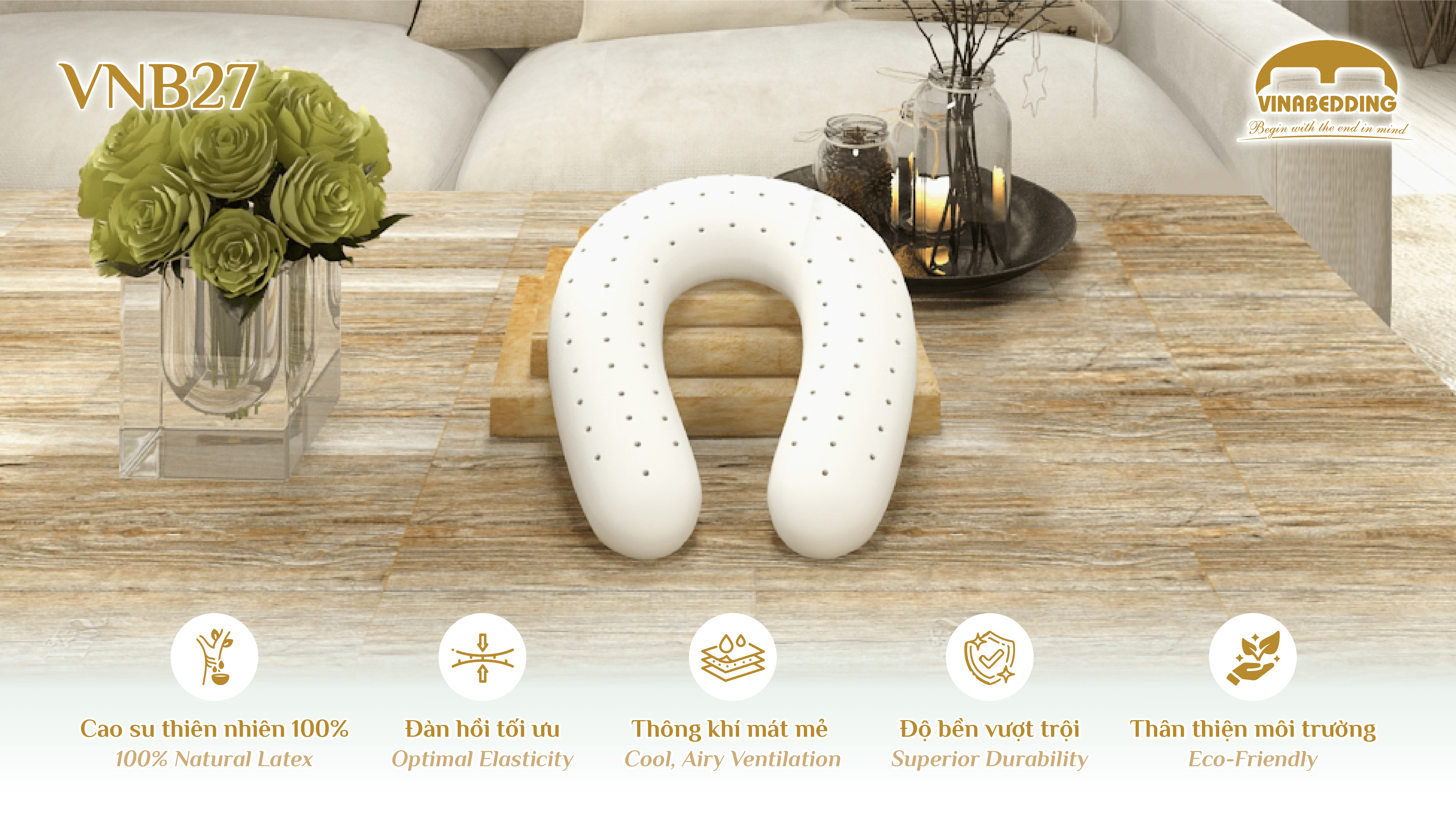 VINACLOUD NATURAL LATEX PILLOW SERIES 27