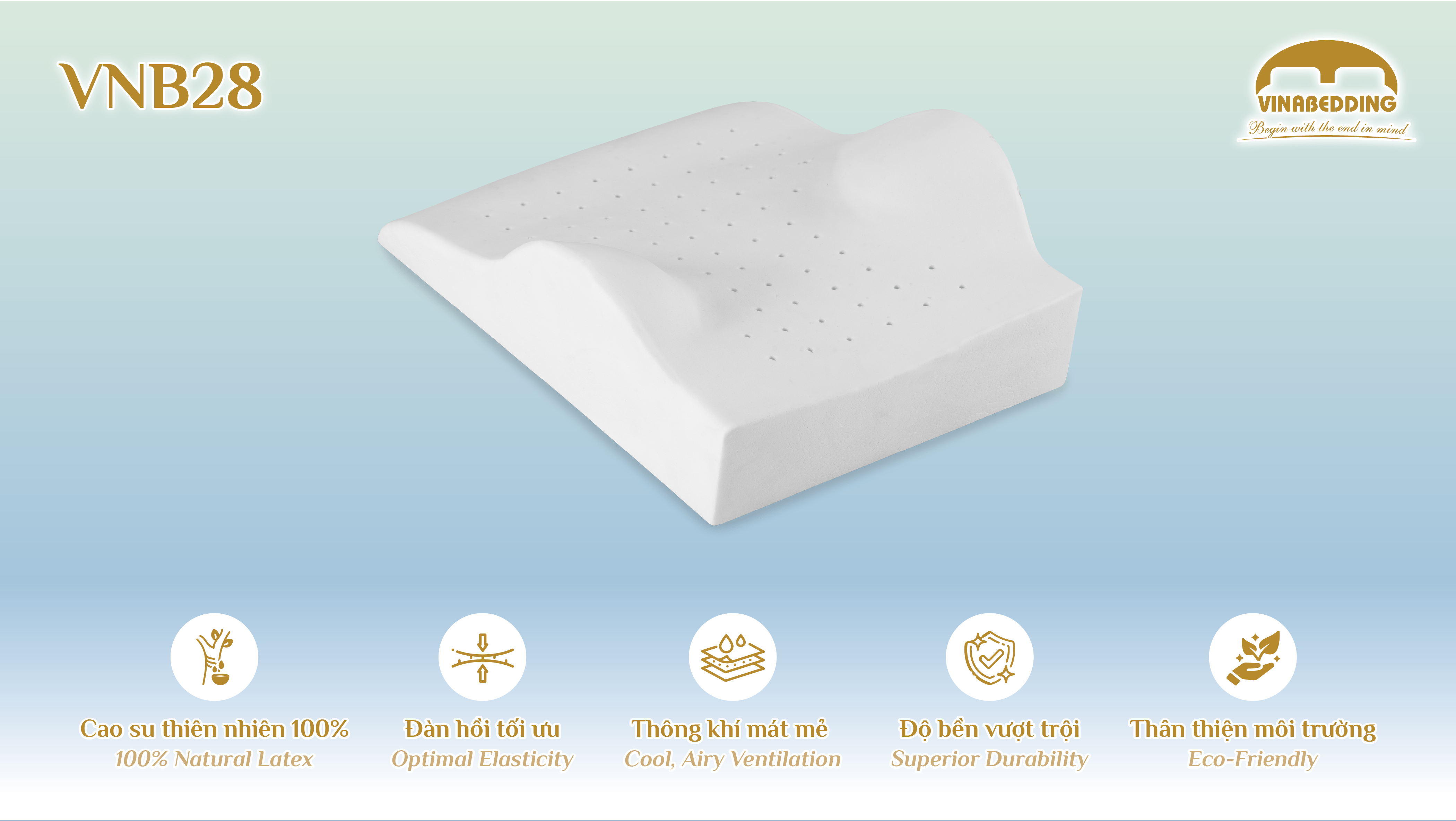VINACLOUD NATURAL LATEX PILLOW SERIES 28